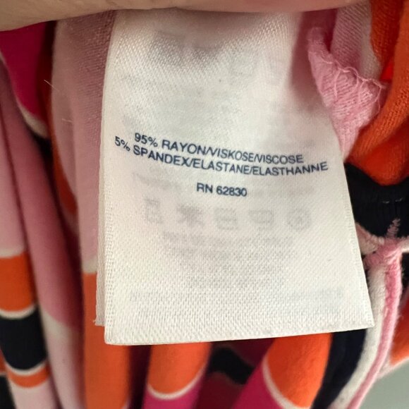 Lands End Sleeveless Maxi Dress Size M Stripe Multicolor Side Slit Long - Picture 7 of 8